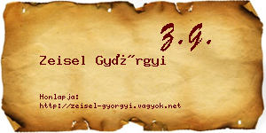Zeisel Györgyi névjegykártya